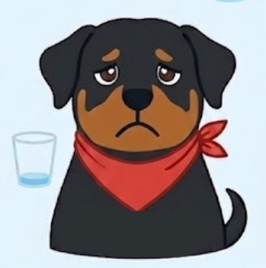 Rotty erinnert ans Trinken